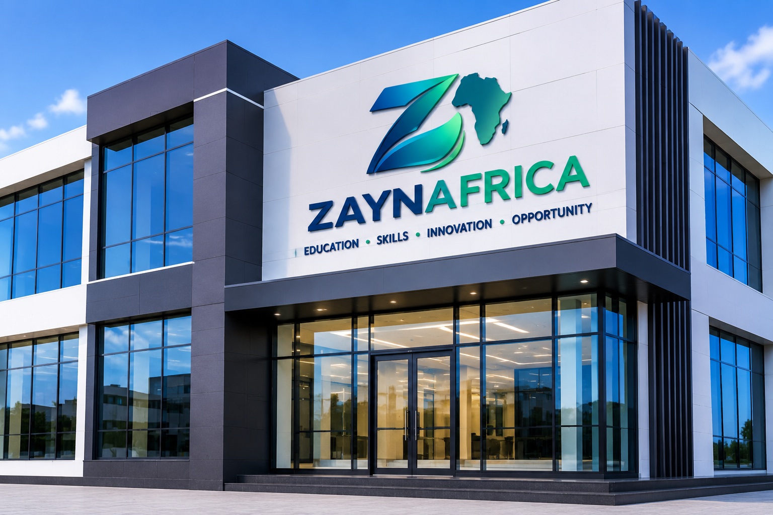 Illustrative image of the proposed ZAYNAFRICA centre; the facility is not yet built